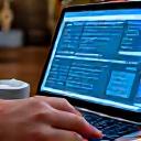 Finanzmodellierungssoftware auf Laptop