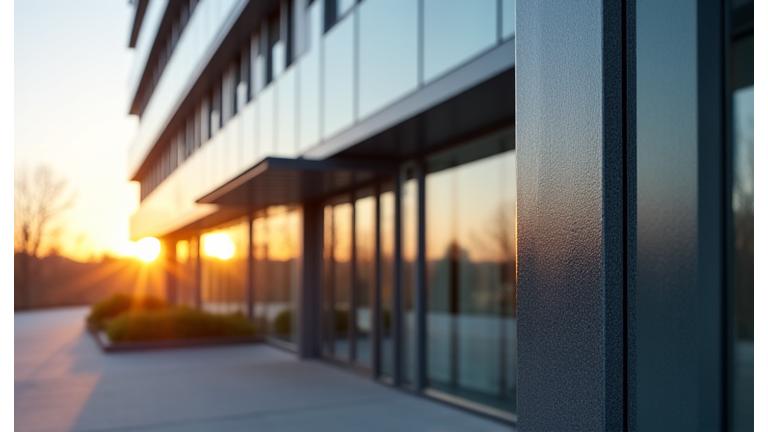 Bürogebäude von Wertefluss Partners in Stuttgart bei Sonnenuntergang